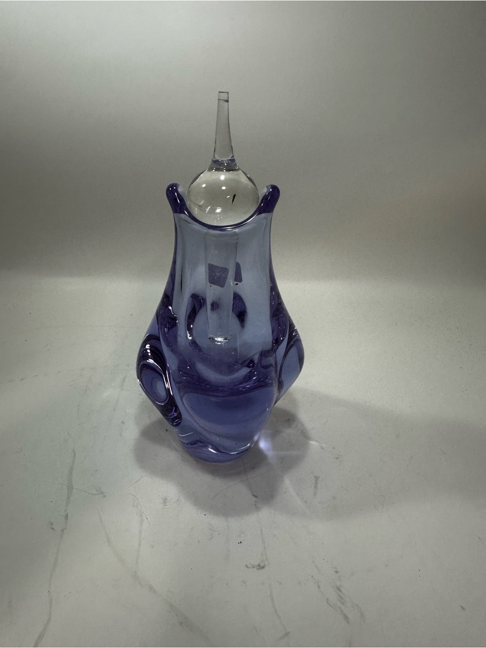 Bohemia Crystal Czech Republic Amethyst Art Glass Perfume Bottle & Stopper